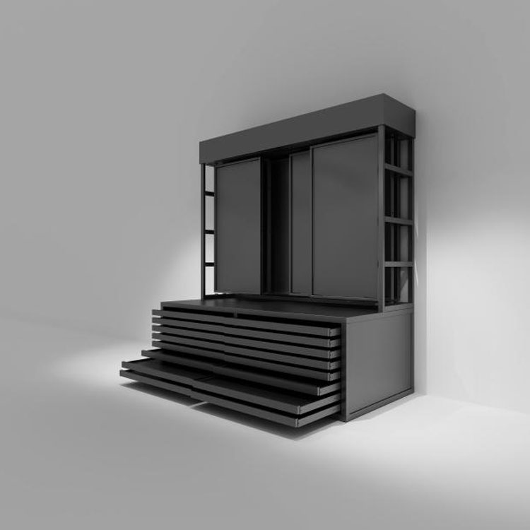 హెవీ డ్యూటీ ఫ్లాట్ డ్రాయర్ స్టోన్ డిస్‌ప్లే ర్యాక్